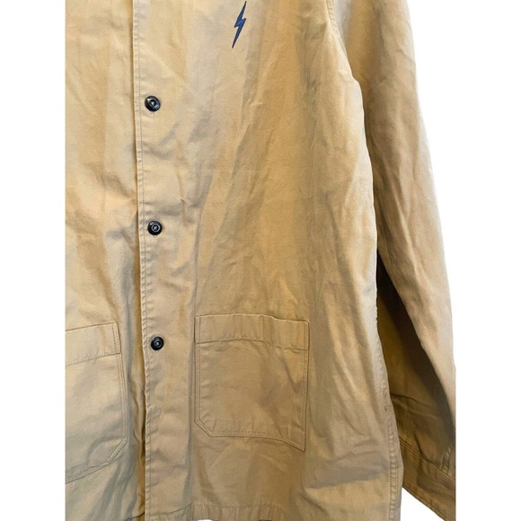 Lightning Bolt Canvas‎ Skater Surf Jacket Men Size XL Tan Beige Button Cotton - Picture 3 of 6